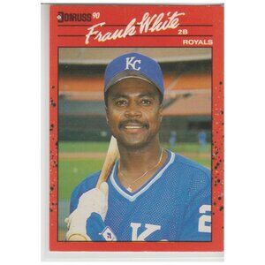 Frank White 1990 Donruss Error / No dot after INC.